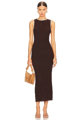 FAITHFULL THE BRAND Artemi Knit Dress in Brown. Size XL.