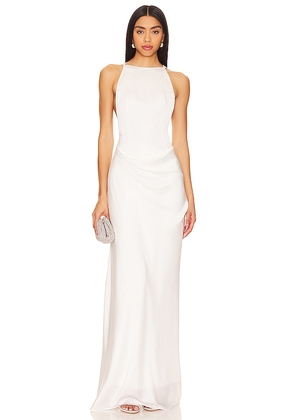Ceren Ocak Satin Dress in White. Size M.