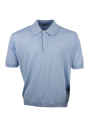 John Smedley Short-Sleeved Polo Shirt In Extra-Fine Cotton Thread With Three Buttons