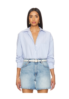 Good American Oversized Stripe Shirt in Baby Blue. Size M, S, XS.