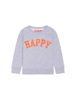 DEPARTURE Happy Sweatshirt in Grey. Size 4, 6.