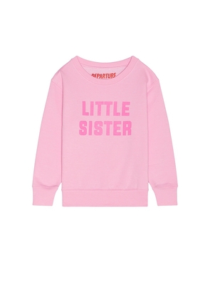 DEPARTURE Little Sister Sweatshirt in Pink. Size 4, 6.