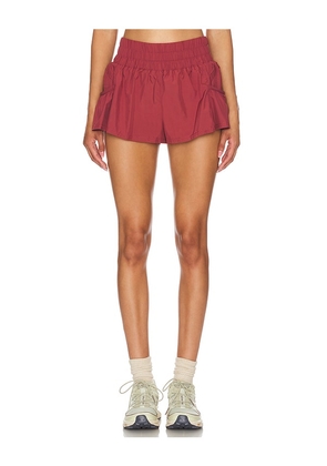 Free People X FP Movement Get Your Flirt On Short in Burgundy. Size M, S, XS.