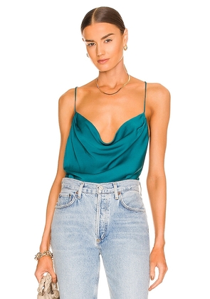 L'Academie Olena Cowl Cami in Teal. Size S.