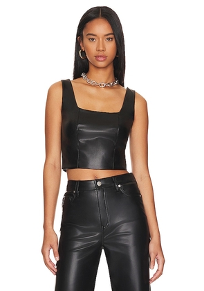 LBLC The Label Benny Faux Leather Bustier in Black. Size XS.