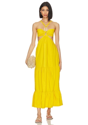 Lovers and Friends x Jetset Christina Easy Breezy Maxi Dress in Yellow. Size S.