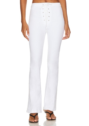 MOTHER The Lace Up High Waisted Weekend Skimp in White. Size 27, 29, 30, 31, 32, 33.