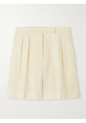 Max Mara - Priamo Pleated Silk Shorts - White - UK 6,UK 8,UK 10,UK 12,UK 14