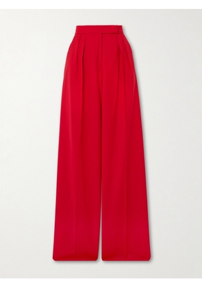 Max Mara - Rimini Pleated Wool-crepe Wide-leg Pants - Red - UK 4,UK 6,UK 8,UK 10,UK 12,UK 14,UK 16