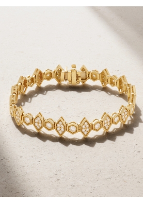 KOLOURS JEWELRY - Hexagon Large 18-karat Gold Diamond Bracelet - 17