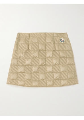 Moncler - Quilted Appliquéd Shell Mini Skirt - Brown - IT38,IT40,IT42,IT44,IT46,IT48