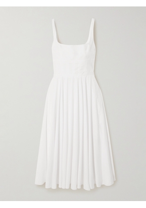 Emilia Wickstead - Nikush Pleated Cotton-sateen Midi Dress - White - UK 6,UK 8,UK 10,UK 12,UK 14,UK 16