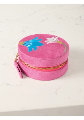 L’Atelier Nawbar - Psychedeliah Embroidered Velvet Jewelry Box - Pink - One size