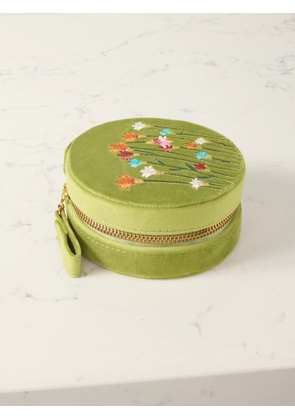 L’Atelier Nawbar - Psychedeliah Embroidered Velvet Jewelry Box - Green - One size