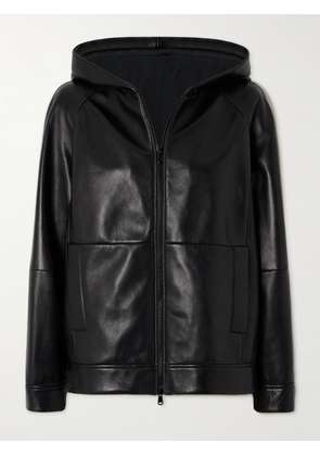 Brunello Cucinelli - Paneled Hooded Leather Jacket - Black - IT38,IT40,IT42,IT44,IT46