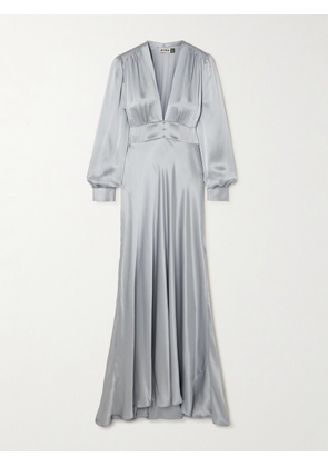 RIXO - Emory Satin Maxi Dress - Silver - UK 6,UK 8,UK 10,UK 12