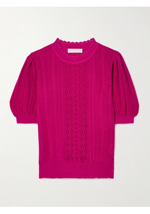 Ulla Johnson - Gemma Pointelle-knit Silk And Cotton-blend Top - Pink - x small,small,medium,large,x large