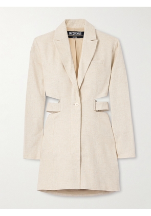 Jacquemus - La Robe Bari Cutout Woven Mini Dress - Neutrals - FR32,FR34,FR36,FR38,FR40