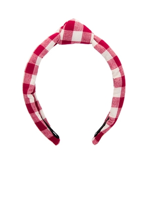 Lele Sadoughi Kids Gingham Knotted Headband in Red.