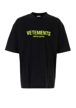 Vetements Black Cotton T-Shirt