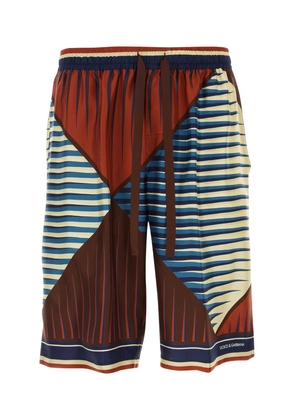 Dolce & Gabbana Printed Satin Bermuda Shorts