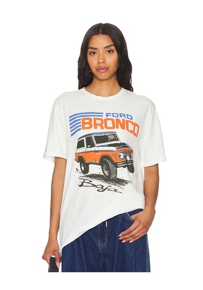 Junk Food Ford Bronco Baja Tee in White. Size L, S, XL, XS.