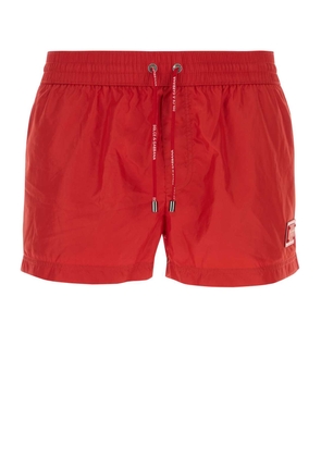 Dolce & Gabbana Red Polyester Swimming Shorts