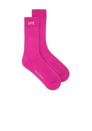 Love Stories Rib Socks in Pink. Size 39-41.