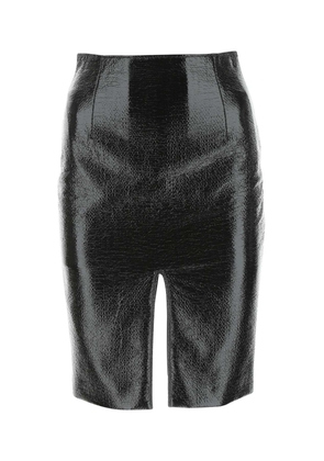 Raf Simons Black Synthetic Leather Skirt