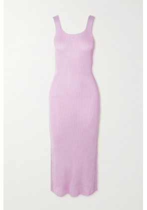 Calle Del Mar - + Net Sustain Ribbed-knit Midi Dress - Pink - x small,small,medium,large