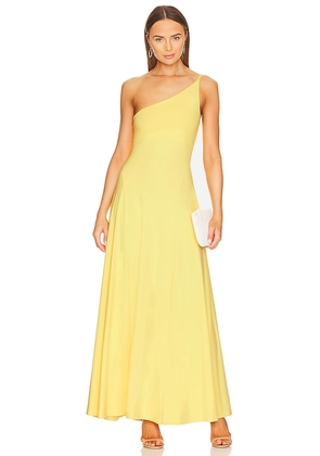 Susana Monaco One Shoulder Dress in Lemon. Size S.