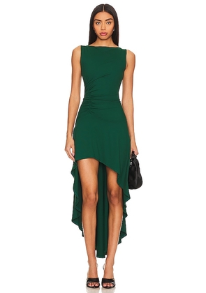 Susana Monaco High Low Dress in Dark Green. Size L, S.