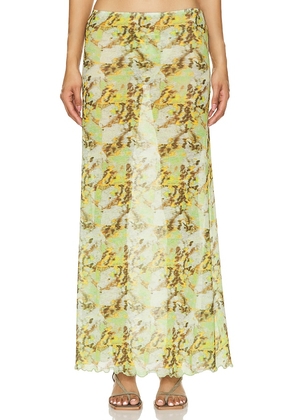 SIEDRES Siny Maxi Skirt in Yellow. Size L, XS.