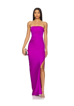 Susana Monaco Solid Tube Gathered Slit Dress in Purple. Size L, S, XL, XS.