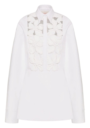 Valentino Garavani floral-embroidered cut-out shirtdress - White