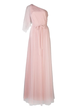 Marchesa Notte Bridesmaids one shoulder flutter bridesmaid gown - Pink