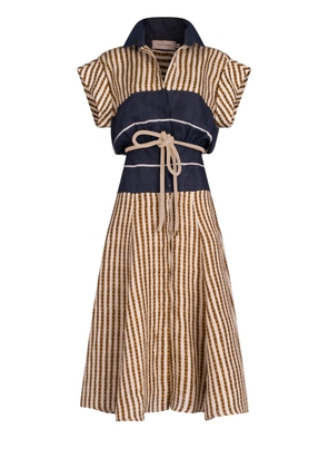 Silvia Tcherassi Elisea striped linen shirtdress - Brown