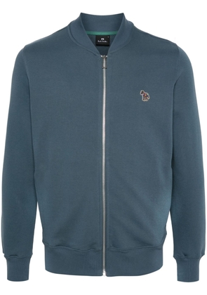 PS Paul Smith logo-embroidered zip-up sweatshirt - Blue