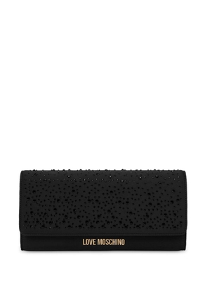 Love Moschino logo-lettering chain-link clutch bag - Black
