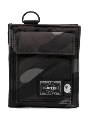 A BATHING APE® x Porter camouflage-pattern wallet - Grey