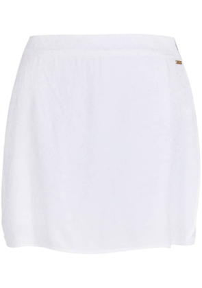 Armani Exchange logo-plaque high-waisted shorts - White