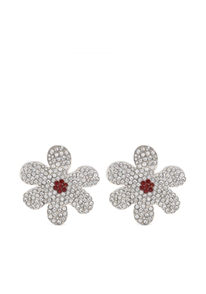 Marni crystal-flower clip-on earrings - Silver