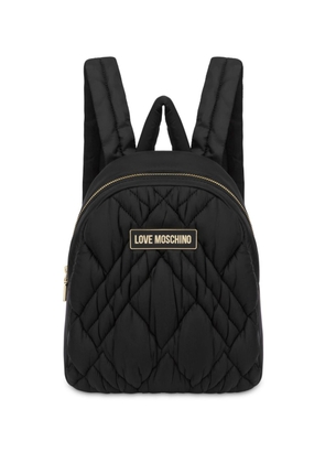 Love Moschino logo-appliqué quilted backpack - Black