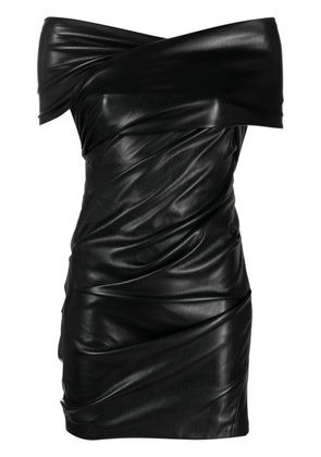 Philosophy Di Lorenzo Serafini faux-leather draped mini dress - Black