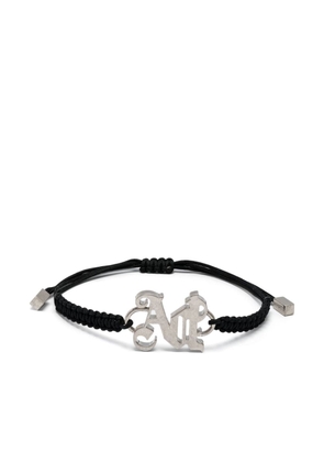 Palm Angels logo-plaque cord bracelet - Black