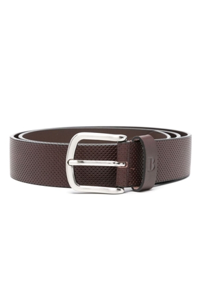 Boggi Milano Printed Leather Belt - Brown