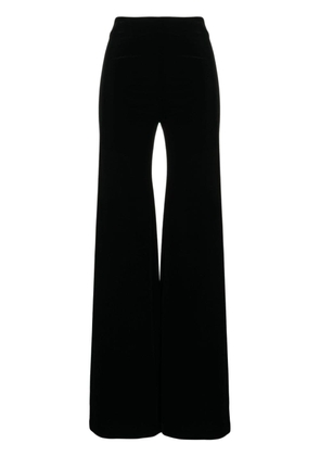 Galvan London silk velvet wide-leg trousers - Black