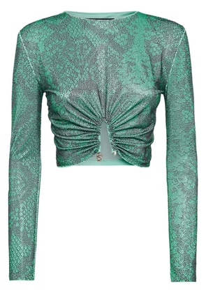 Philipp Plein glass crystal embellishment T-shirt - Green