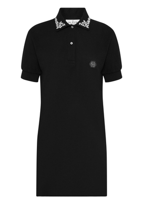 Philipp Plein Gothic Plein polo T-shirt dress - Black