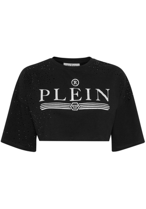 Philipp Plein cropped logo T-shirt - Black